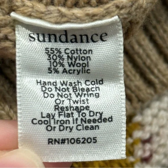 Sundance Fair Isle Knit Sweater PS Nordic Pattern Cotton Blend Crewneck Hippie - Picture 12 of 12
